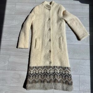 Vintage Icelandic Wool Coat KATLA FOSS 100% Wool/ Scandinavian Nordic Coat